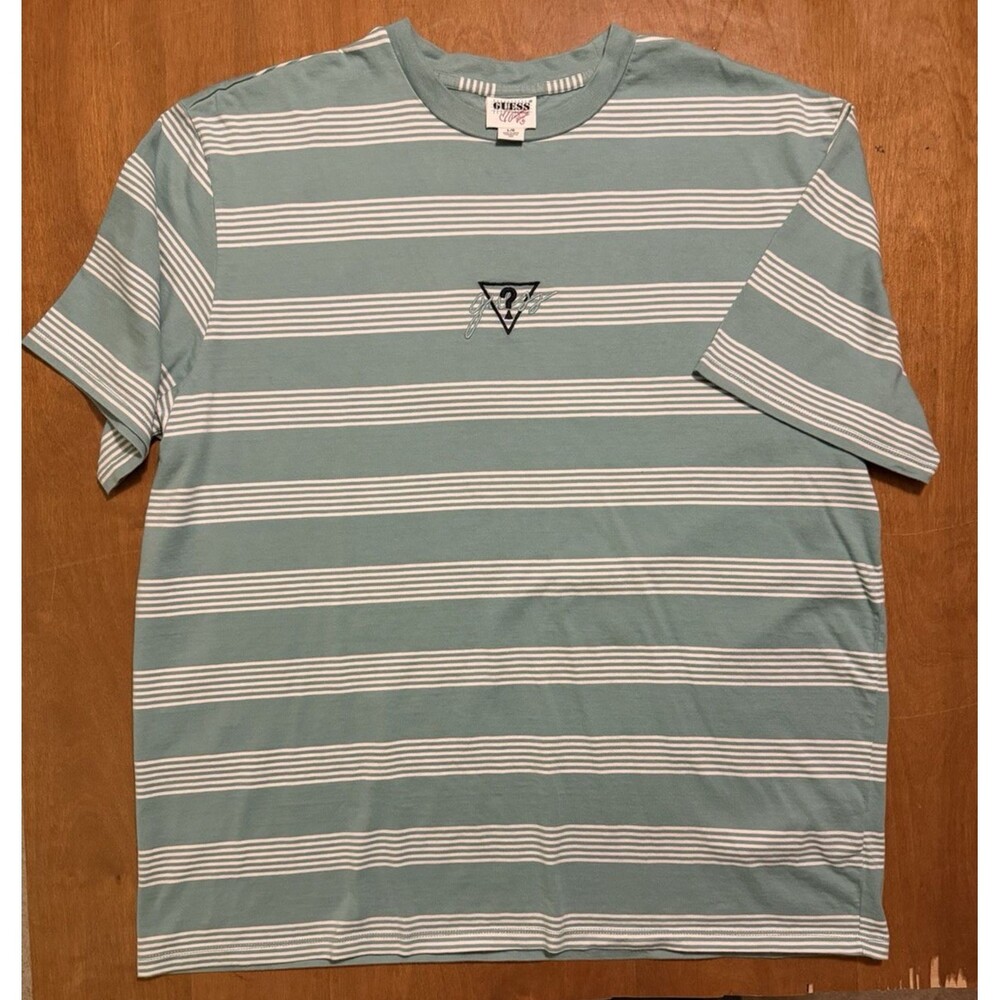 GUESS Originals x Anna Nicole Green Striped Shirt L